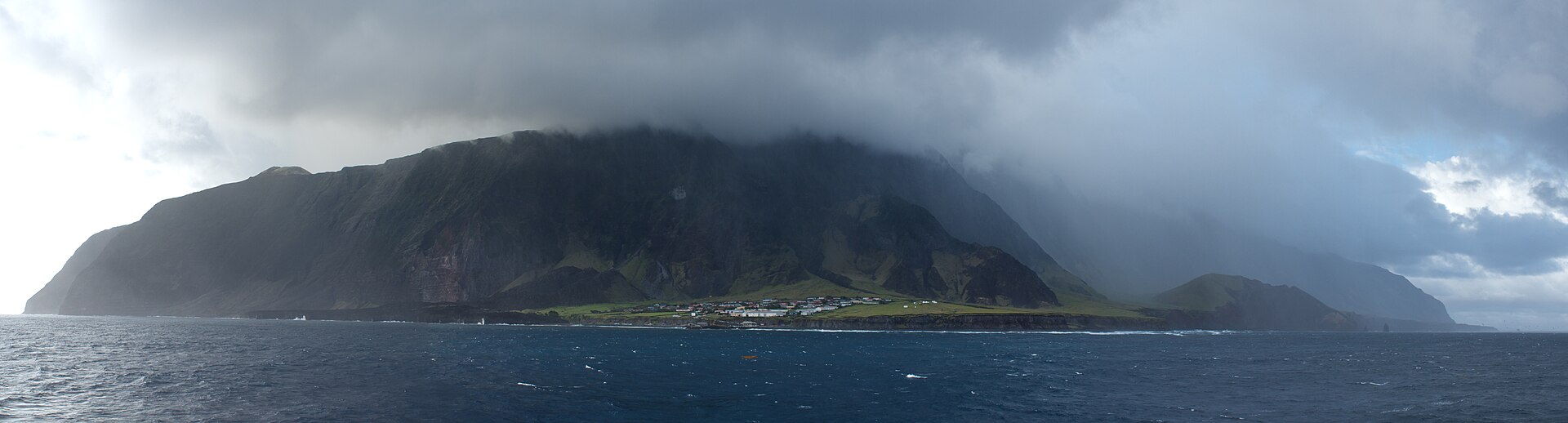 A storm approaching the Settlement of Tristan da Cunha